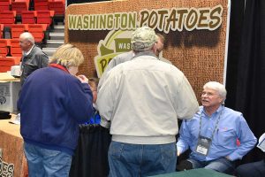 Bill Brewer with the Oregon Potato Commission visits with attendees at the Washington-Oregon Potato Conference.