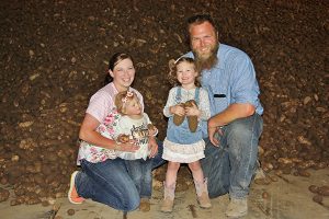 James Baker, pictured with his wife, Niki, and daughters Katy and Sally, has been farming on his own since 2016.