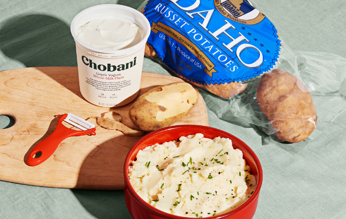 Pair offers new Thanksgiving-friendly recipe featuring mashed Idaho potatoes and Chobani Greek yogurt.