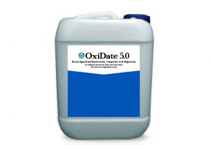 Jug of OxiDate 5.o fungicide and bactericide.
