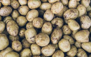 Bunch of russet potatoes