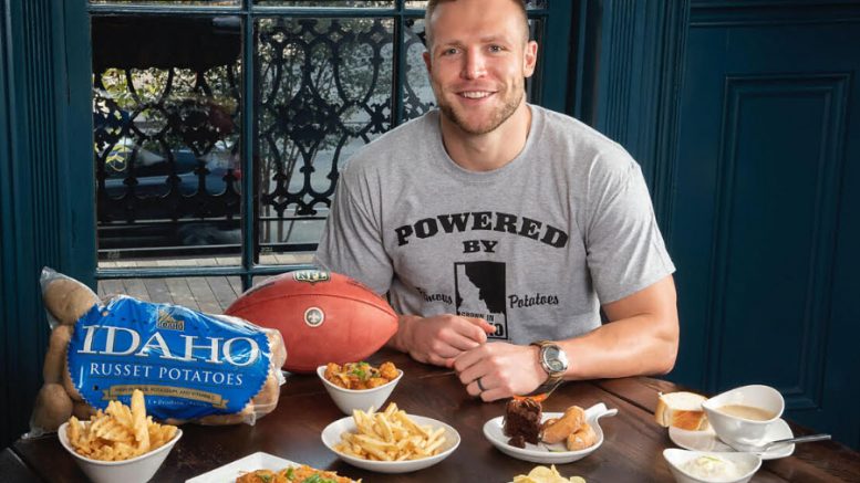 Taysom Hill with Idaho potatoes