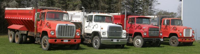 Several trucks lined up
